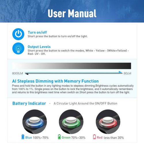 Divepro latarka foto/video D80F Plus 8000 lumenów ()