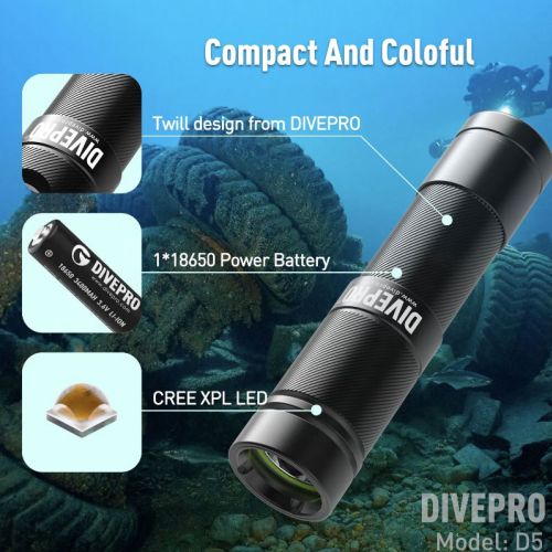 Divepro kompaktowa latarka D5 1150 lumenów (D5)