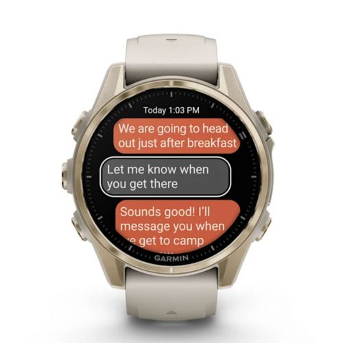 Garmin Fenix 8 Amoled 43 mm Soft Gold z piaskowym paskiem (010-02903-11)