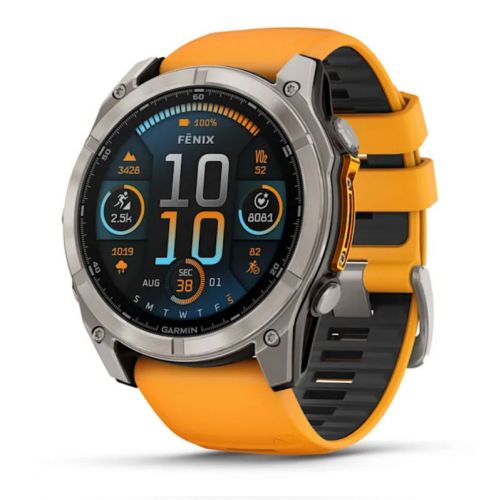 Garmin Fenix 8 Amoled 51 mm Tytanowy z pomarańczowym paskiem (010-02905-11)