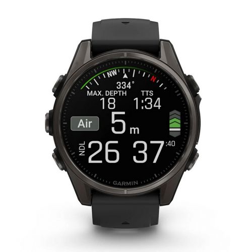  Garmin Fenix 8 Amoled 43 mm Carbon grey DLC titanium z czarnym paskiem (010-02903-21)