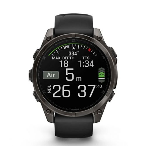 Garmin Fenix 8 Amoled 47 mm Carbon grey DLC titanium z czarnym paskiem (010-02904-21)