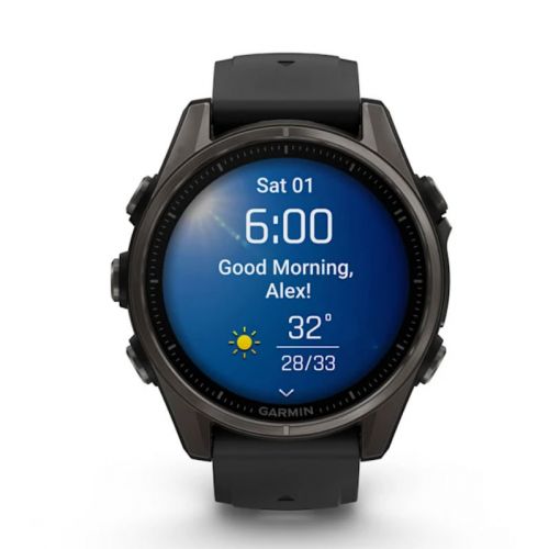  Garmin Fenix 8 Amoled 43 mm Carbon grey DLC titanium z czarnym paskiem (010-02903-21)