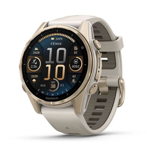 Garmin Fenix 8 Amoled 43 mm Soft Gold z piaskowym paskiem (010-02903-11)