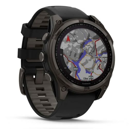 Garmin Fenix 8 Solar 47 mm Carbon grey DLC titanium z czarnym paskiem   (010-02906-11)