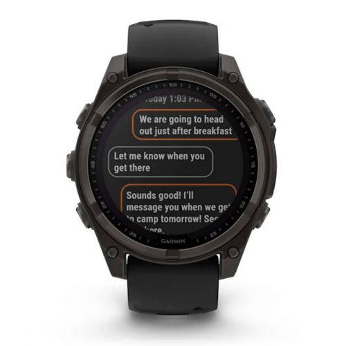 Garmin Fenix 8 Solar 47 mm Carbon grey DLC titanium z czarnym paskiem   (010-02906-11)