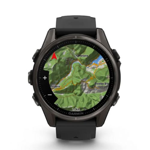  Garmin Fenix 8 Amoled 43 mm Carbon grey DLC titanium z czarnym paskiem (010-02903-21)