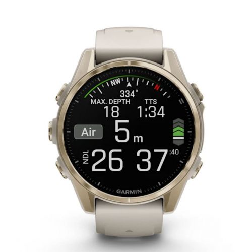 Garmin Fenix 8 Amoled 43 mm Soft Gold z piaskowym paskiem (010-02903-11)