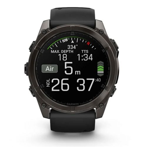 Garmin Fenix 8 Amoled 51 mm Carbon grey DLC z czarnym paskiem  (010-02905-21)