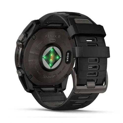 Garmin Fenix 8 Solar 51 mm Carbon grey DLC titanium z czarnym paskiem (010-02907-11)