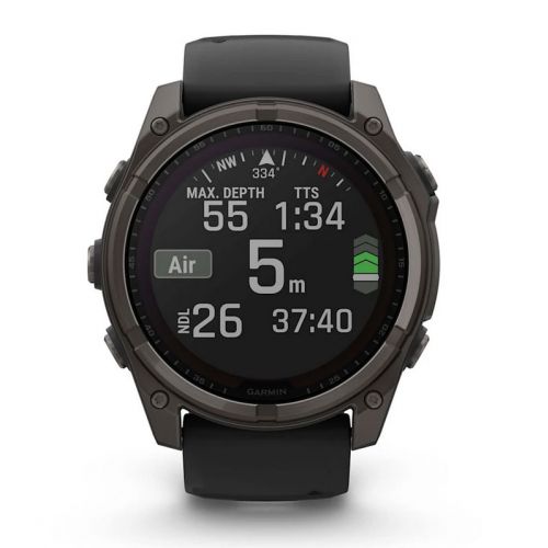 Garmin Fenix 8 Solar 51 mm Carbon grey DLC titanium z czarnym paskiem (010-02907-11)