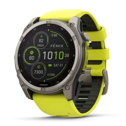 Garmin Fenix 8 Solar 51 mm tytanowy z żółtym paskiem  (010-02907-21)