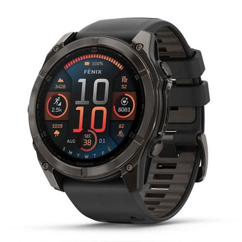 Garmin Fenix 8 Amoled 51 mm Carbon grey DLC z czarnym paskiem  (010-02905-21)