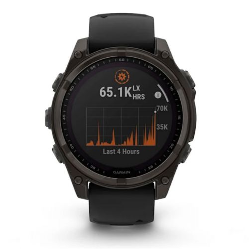 Garmin Fenix 8 Solar 47 mm Carbon grey DLC titanium z czarnym paskiem   (010-02906-11)