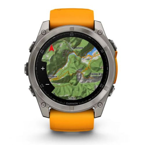 Garmin Fenix 8 Amoled 51 mm Tytanowy z pomarańczowym paskiem (010-02905-11)