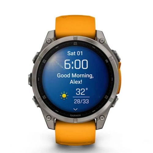 Garmin Fenix 8 Amoled 47 mm tytanowy z pomarańczowym paskiem (010-02904-11)