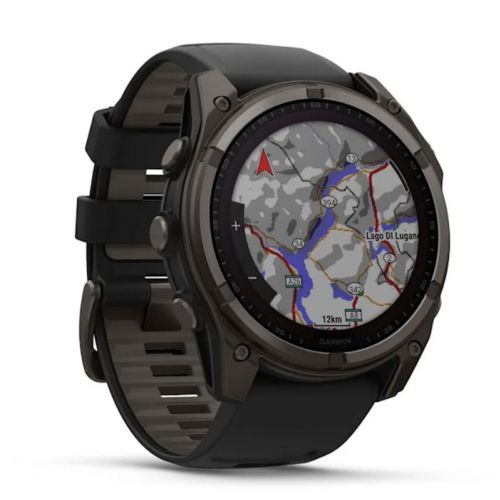 Garmin Fenix 8 Solar 51 mm Carbon grey DLC titanium z czarnym paskiem (010-02907-11)