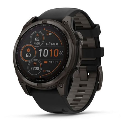 Garmin Fenix 8 Solar 47 mm Carbon grey DLC titanium z czarnym paskiem   (010-02906-11)