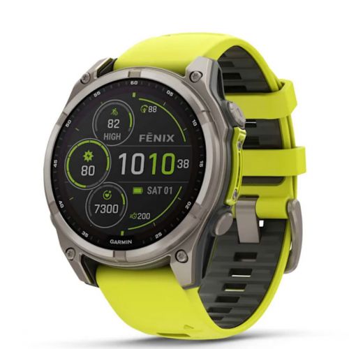 Garmin Fenix 8 Solar 47 mm tytanowy z żółtym paskiem  (010-02906-21)