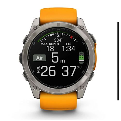 Garmin Fenix 8 Amoled 51 mm Tytanowy z pomarańczowym paskiem (010-02905-11)