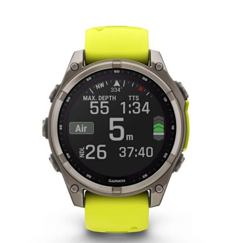 Garmin Fenix 8 Solar 47 mm tytanowy z żółtym paskiem  (010-02906-21)