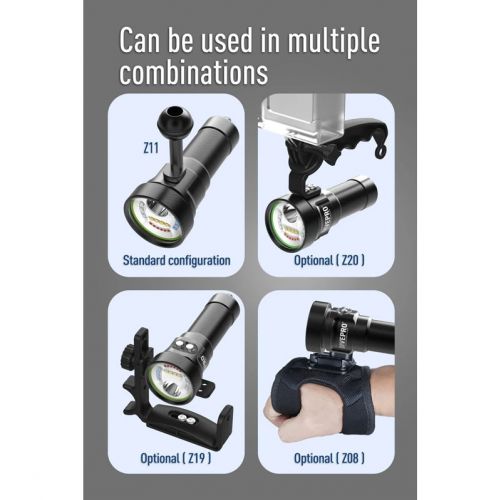 Divepro latarka foto/video M35-V3 3500 lumenów z ładowarką i akumulatorem  ()