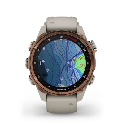 Garmin Descent MK3i 43 mm + transmiter T2 - Tytan z brązową powłoką z paskiem French Gray  (BNDL-DMK3-43TFDT2)