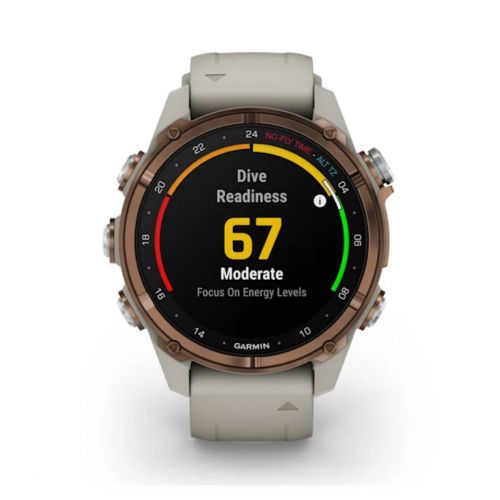 Garmin Descent MK3i 43 mm + transmiter T2 - Tytan z brązową powłoką z paskiem French Gray  (BNDL-DMK3-43TFDT2)