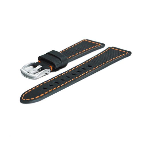 Chris Benz pasek syntetyczny Depthmeter 200M, Chronograph 200M czarno-pomarańczowy ()